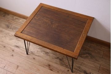 レトロ家具　昭和レトロ　使い込まれた味わいが素敵なセンターテーブル(鉄脚テーブル)