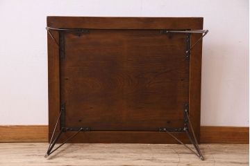 レトロ家具　昭和レトロ　使い込まれた味わいが素敵なセンターテーブル(鉄脚テーブル)