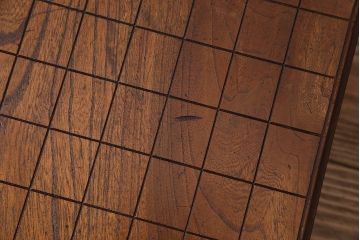 アンティーク雑貨　明治期　総ケヤキ材　美しい木目が味わい深い将棋盤