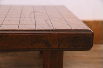 アンティーク雑貨　明治期　総ケヤキ材　美しい木目が味わい深い将棋盤