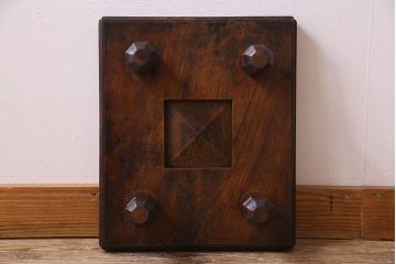 アンティーク雑貨　明治期　総ケヤキ材　美しい木目が味わい深い将棋盤