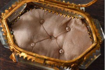 アンティーク雑貨　フランスアンティーク　面取りガラス!優美なジュエリーボックス