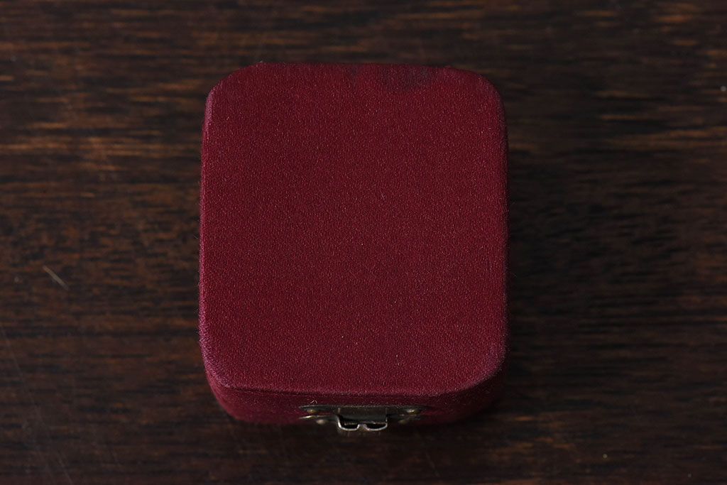 アンティーク雑貨　フランスアンティーク　上品なボルドー色のジュエリーボックス