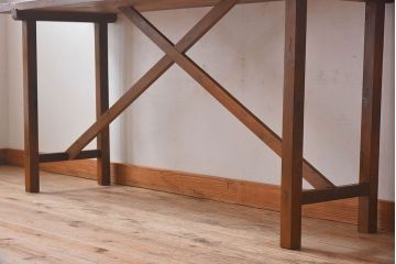 アンティーク家具　和製アンティーク　イチョウ材天板　使い込まれた質感が味わい深い作業台