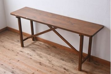 アンティーク家具　和製アンティーク　イチョウ材天板　使い込まれた質感が味わい深い作業台