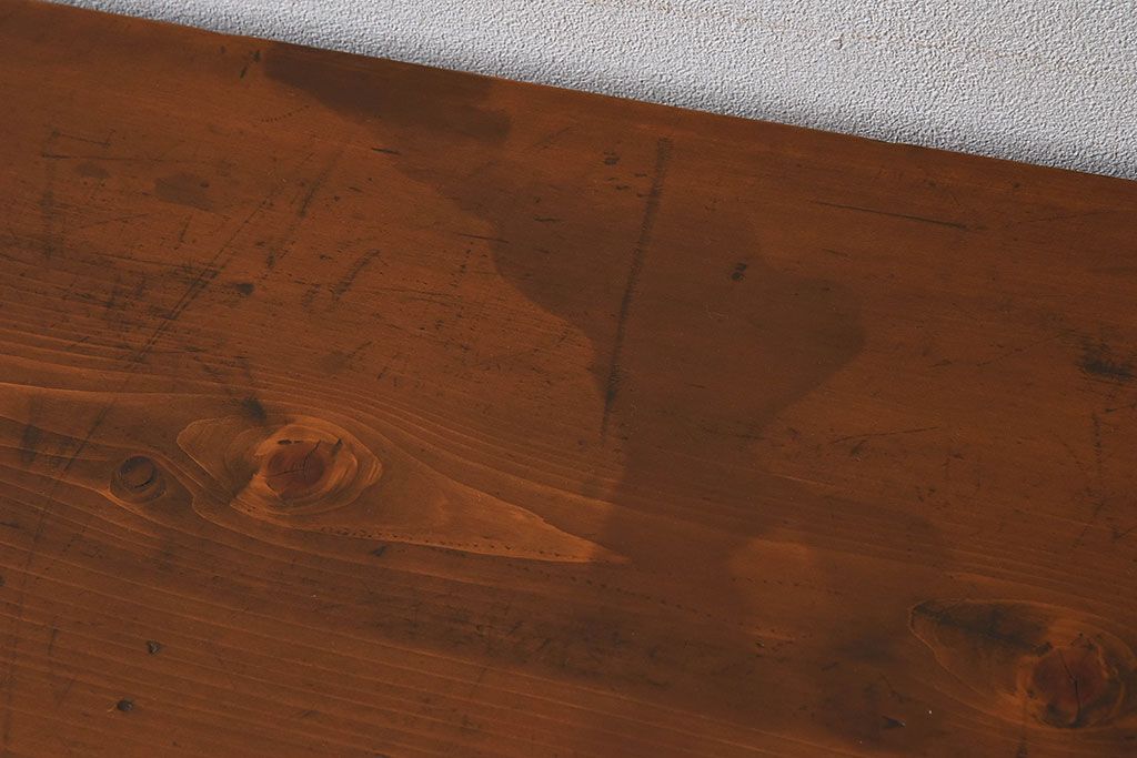 アンティーク家具　和製アンティーク　イチョウ材天板　使い込まれた質感が味わい深い作業台