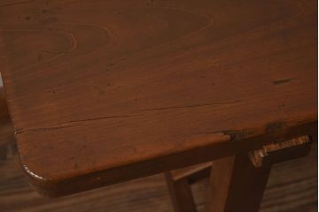 アンティーク家具　和製アンティーク　イチョウ材天板　使い込まれた質感が味わい深い作業台