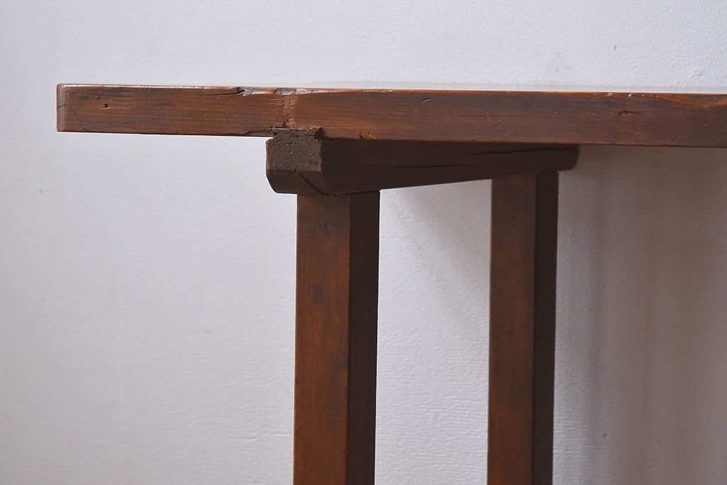 アンティーク家具　和製アンティーク　イチョウ材天板　使い込まれた質感が味わい深い作業台