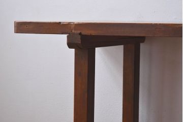 アンティーク家具　和製アンティーク　イチョウ材天板　使い込まれた質感が味わい深い作業台