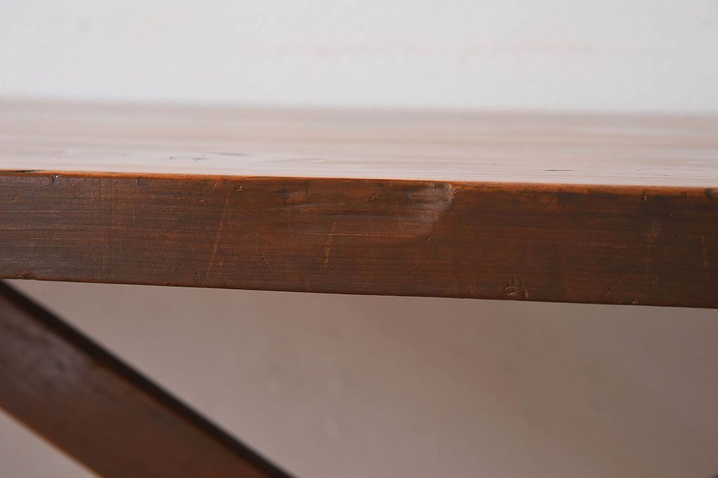 アンティーク家具　和製アンティーク　イチョウ材天板　使い込まれた質感が味わい深い作業台