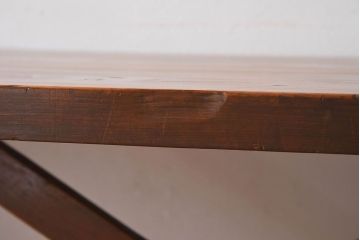 アンティーク家具　和製アンティーク　イチョウ材天板　使い込まれた質感が味わい深い作業台