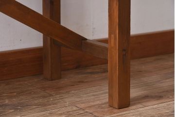 アンティーク家具　和製アンティーク　イチョウ材天板　使い込まれた質感が味わい深い作業台