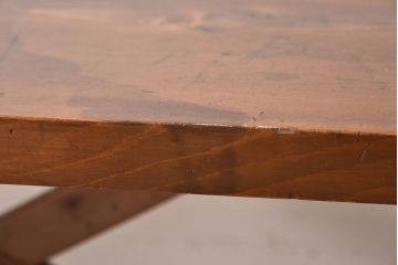 アンティーク家具　和製アンティーク　イチョウ材天板　使い込まれた質感が味わい深い作業台