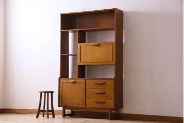 ヴィンテージ家具　北欧ビンテージ　色合いのコントラストがおしゃれなキャビネット(飾り棚、陳列棚)