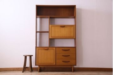 ヴィンテージ家具　北欧ビンテージ　色合いのコントラストがおしゃれなキャビネット(飾り棚、陳列棚)