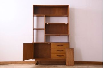 ヴィンテージ家具　北欧ビンテージ　色合いのコントラストがおしゃれなキャビネット(飾り棚、陳列棚)