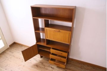 ヴィンテージ家具　北欧ビンテージ　色合いのコントラストがおしゃれなキャビネット(飾り棚、陳列棚)