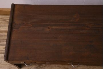 レトロ家具　昭和レトロ　引き出し3杯付き!古いヒノキ材製の文机(座卓)
