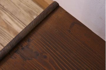 レトロ家具　昭和レトロ　引き出し3杯付き!古いヒノキ材製の文机(座卓)