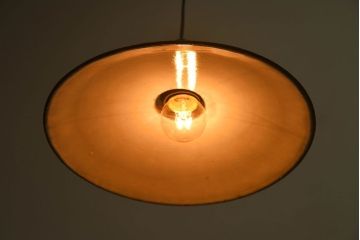 ビンテージ　ホーロー製　レトロな色合いの天井照明(電笠照明)