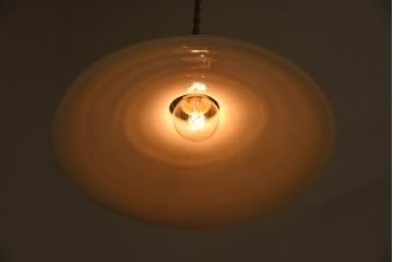 昭和レトロ　白いガラスの天井照明(電笠照明)2個セット(1)