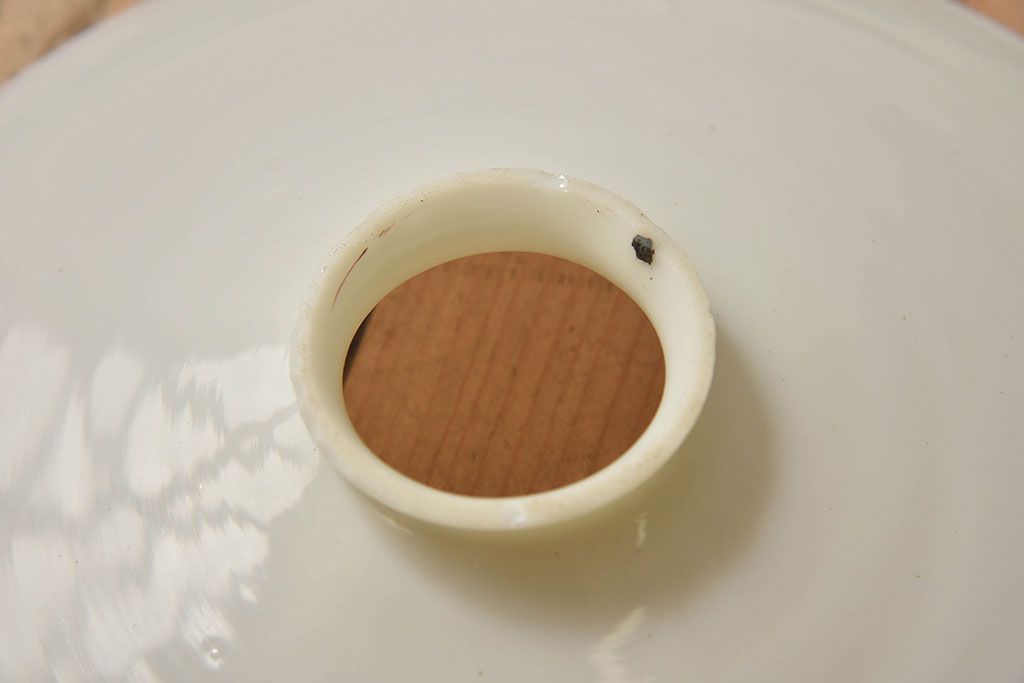 昭和レトロ　白いガラスの天井照明(電笠照明)2個セット(1)