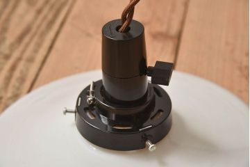 昭和レトロ　白いガラスの天井照明(電笠照明)2個セット(1)