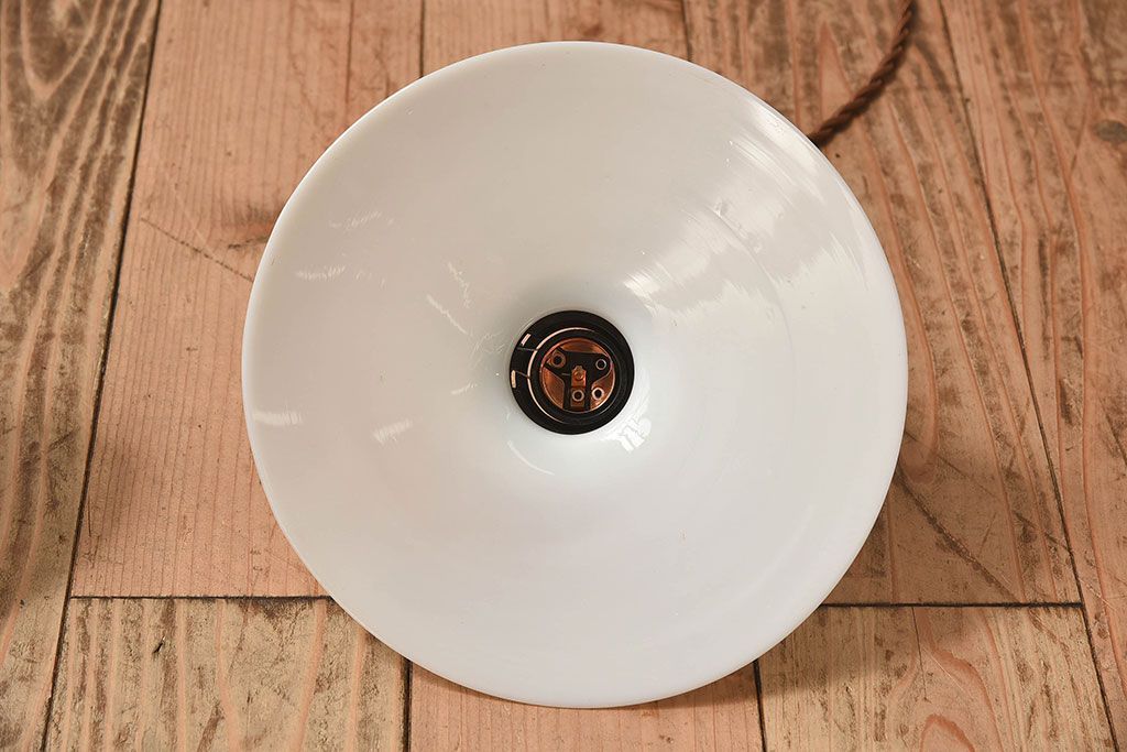 昭和レトロ　白いガラスの天井照明(電笠照明)2個セット(1)