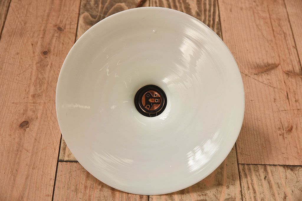 昭和レトロ　白いガラスの天井照明(電笠照明)2個セット(1)