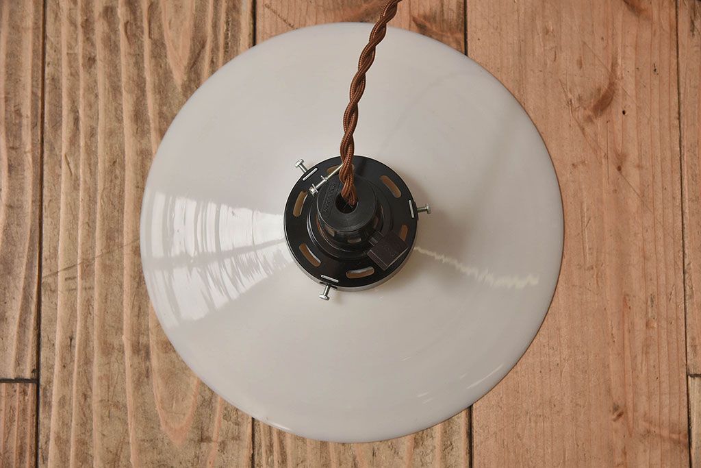 昭和レトロ　白いガラスの天井照明(電笠照明)2個セット(2)