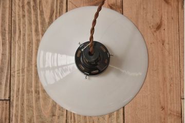 昭和レトロ　白いガラスの天井照明(電笠照明)2個セット(2)