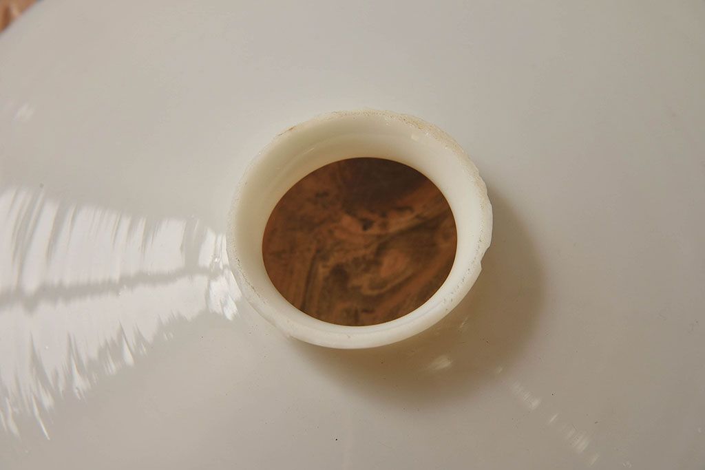 昭和レトロ　白いガラスの天井照明(電笠照明)2個セット(2)