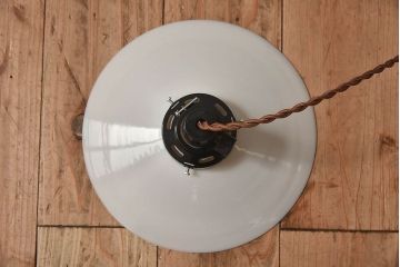 昭和レトロ　白いガラスの天井照明(電笠照明)2個セット(2)