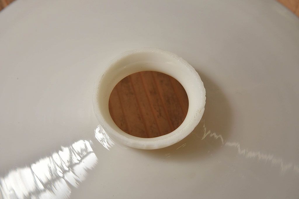 昭和レトロ　白いガラスの天井照明(電笠照明)2個セット(2)