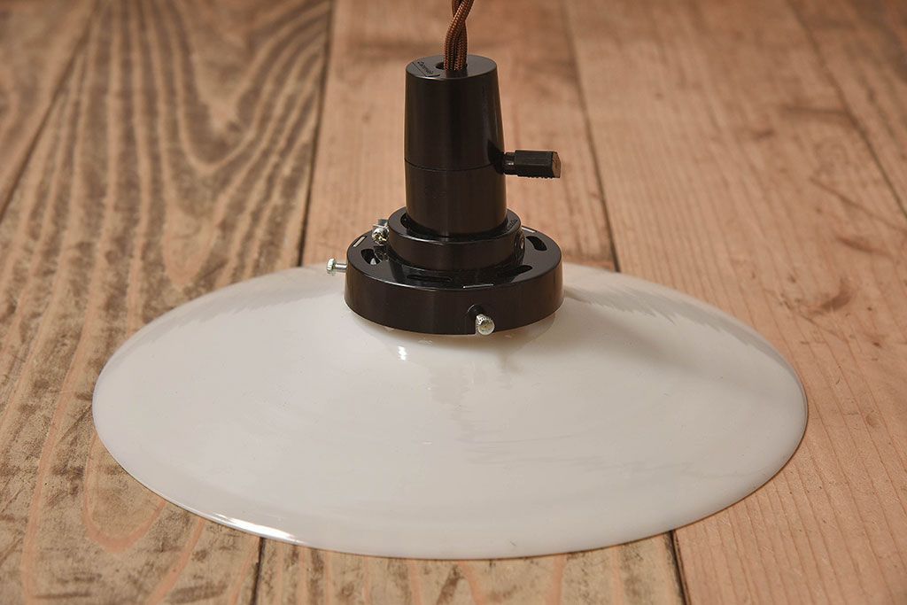 昭和レトロ　白いガラスの天井照明(電笠照明)2個セット(2)