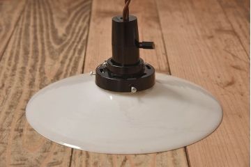 昭和レトロ　白いガラスの天井照明(電笠照明)2個セット(2)