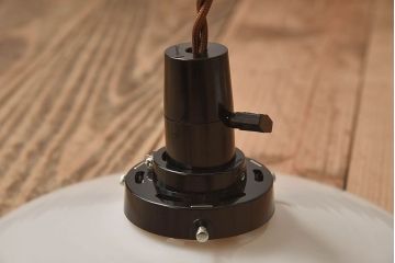 昭和レトロ　白いガラスの天井照明(電笠照明)2個セット(2)