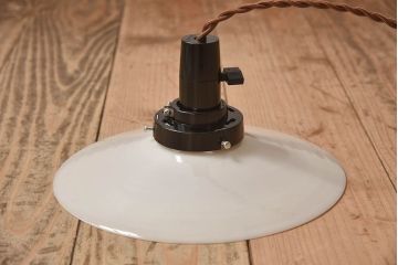 昭和レトロ　白いガラスの天井照明(電笠照明)2個セット(2)