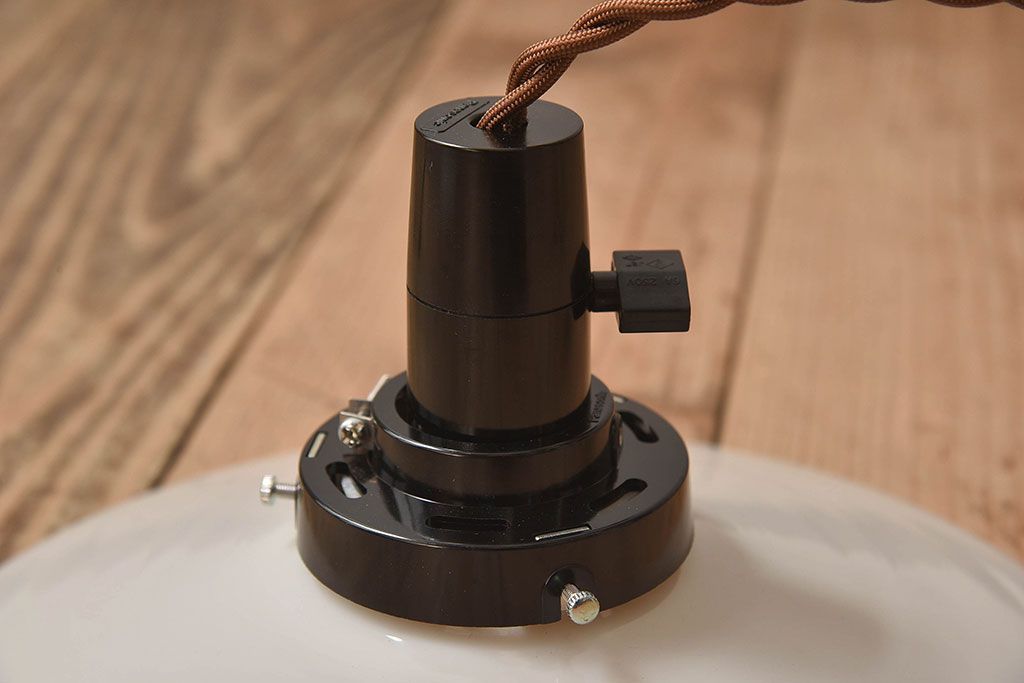 昭和レトロ　白いガラスの天井照明(電笠照明)2個セット(2)