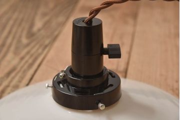 昭和レトロ　白いガラスの天井照明(電笠照明)2個セット(2)