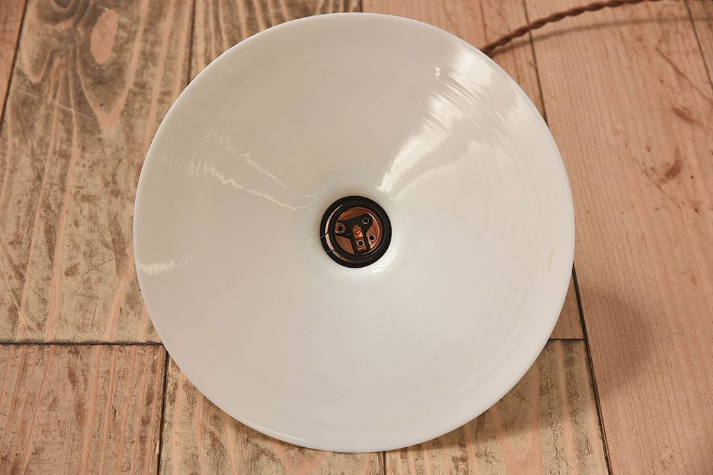 昭和レトロ　白いガラスの天井照明(電笠照明)2個セット(2)