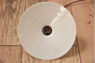 昭和レトロ　白いガラスの天井照明(電笠照明)2個セット(2)