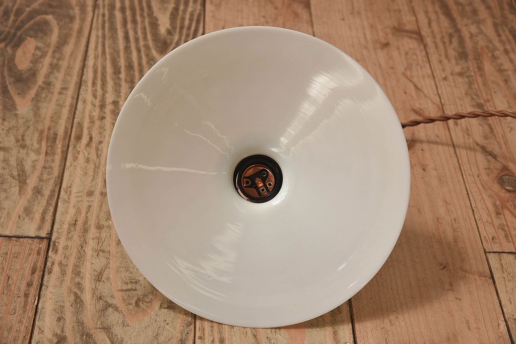 昭和レトロ　白いガラスの天井照明(電笠照明)2個セット(2)