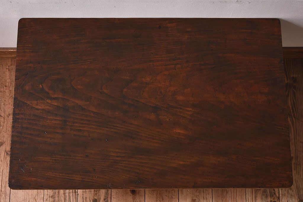 レトロ家具　昭和レトロ　天板一枚板!使い込まれた質感が味わい深い文机