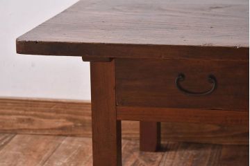 レトロ家具　昭和レトロ　天板一枚板!使い込まれた質感が味わい深い文机