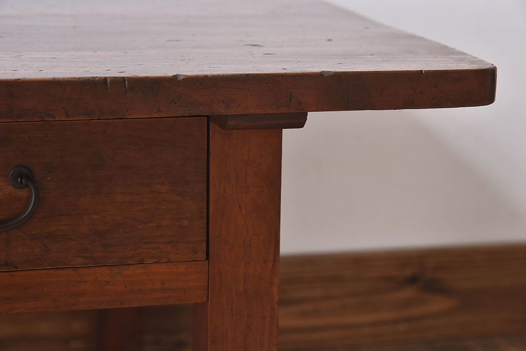 レトロ家具　昭和レトロ　天板一枚板!使い込まれた質感が味わい深い文机