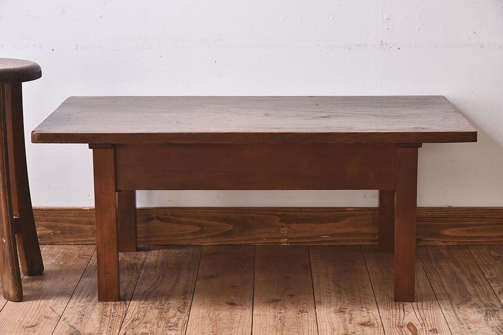 レトロ家具　昭和レトロ　天板一枚板!使い込まれた質感が味わい深い文机