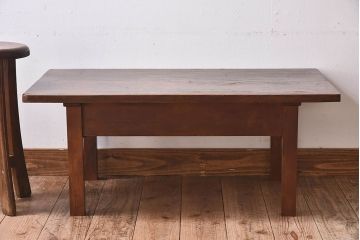 レトロ家具　昭和レトロ　天板一枚板!使い込まれた質感が味わい深い文机