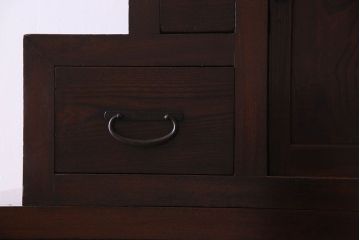 アンティーク家具　古民具・骨董　明治期　三方欅材 上質なアンティーク重ね階段箪笥