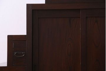 アンティーク家具　古民具・骨董　明治期　三方欅材 上質なアンティーク重ね階段箪笥